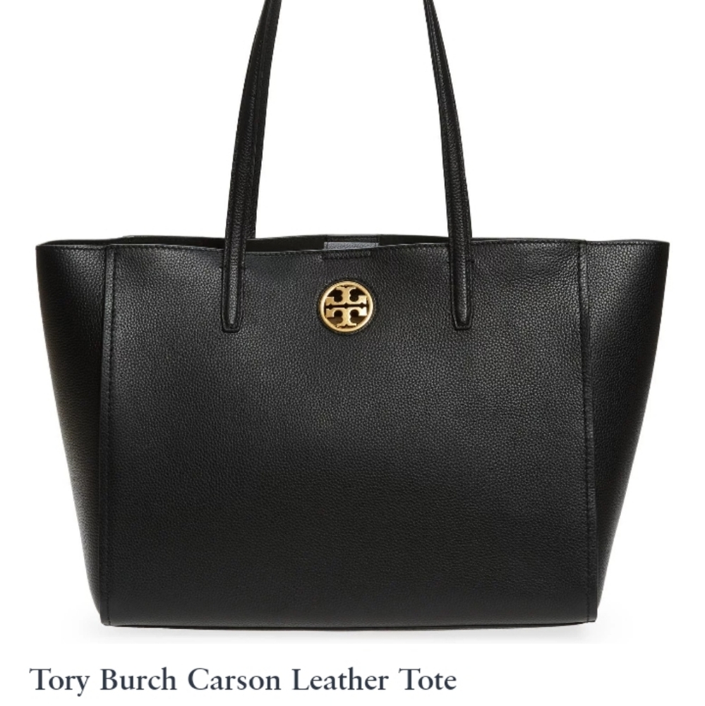 NWT Tory Burch Carson leather tote black $498